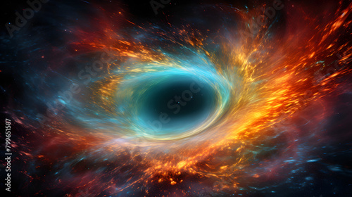 Digital galaxy colorful black hole scene abstract graphic poster web page PPT background