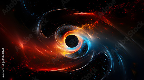 Digital galaxy colorful black hole scene abstract graphic poster web page PPT background