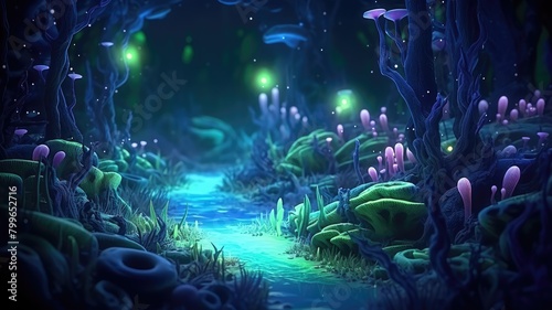 Ethereal Bioluminescent Coral Sanctuary