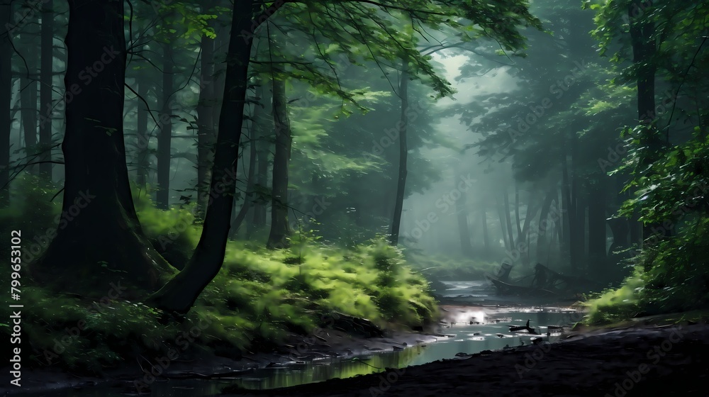 Obraz premium morning in the woods