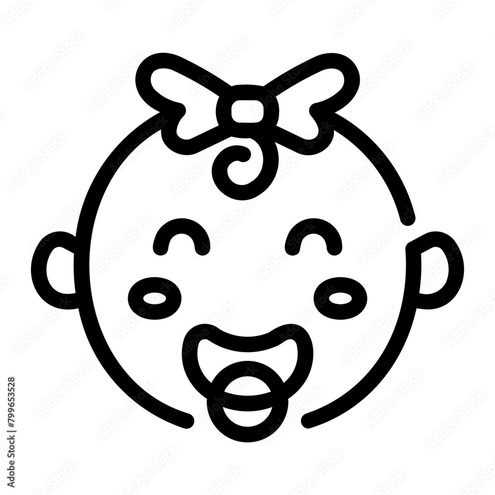 baby girl Line Icon