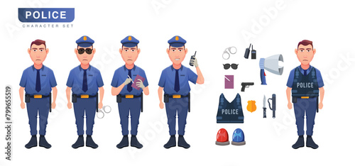 Policeman charcter set,  police collection concept