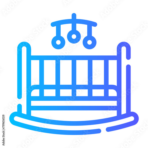 baby crib Line Gradient Icon