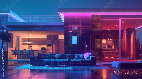 concept of smart homes  highlighting connected devices and home automation systems