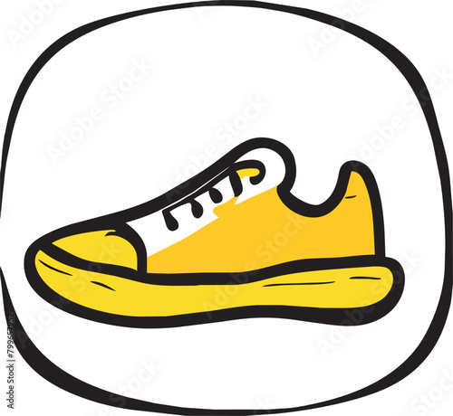 sneaker with facebook logo, icon doodle fill