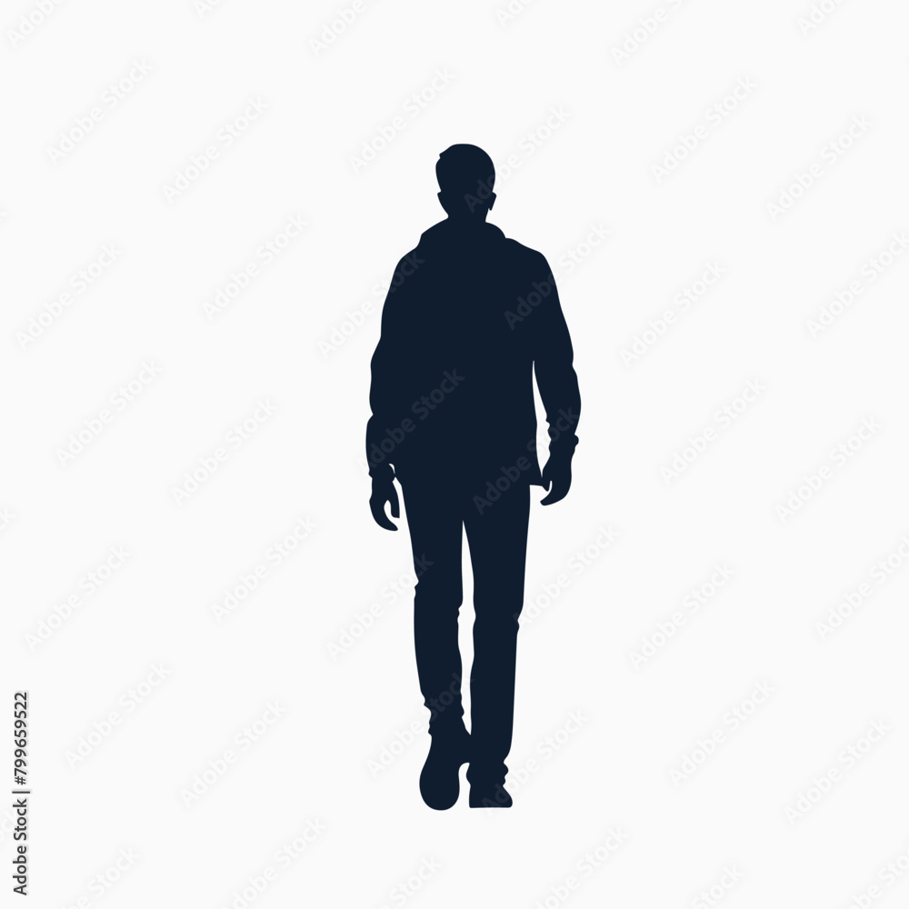 Silhouette of a person walking forward against a white background. Silhouette of a person walking forward against a white background.