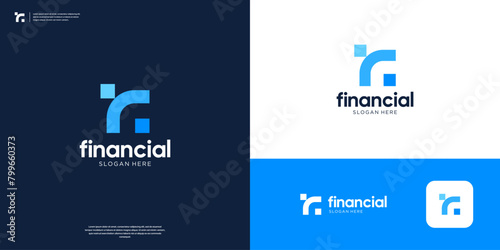 Abstract letter F and arrow logo design. Modern financial investment logo symbol.