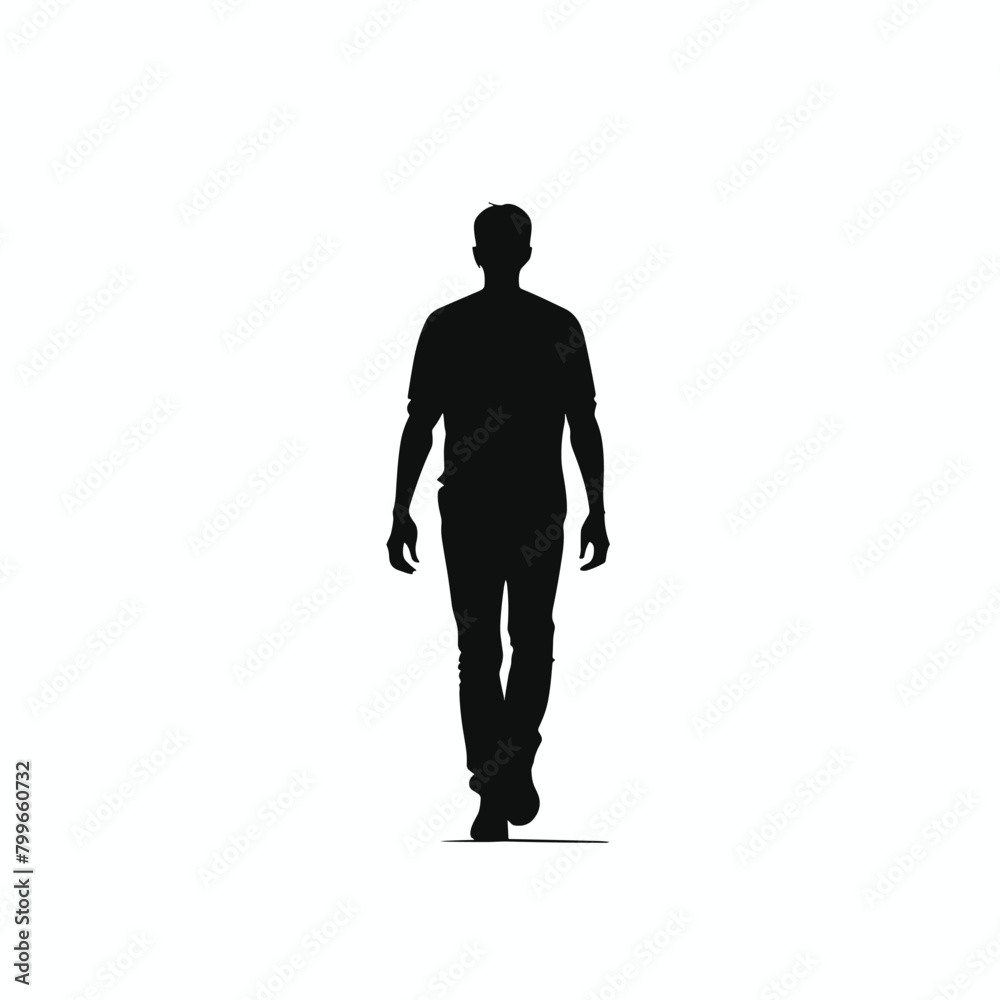 Silhouette of a man walking against a white background. Silhouette of a man walking against a white background.