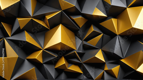 3D abstract wallpaper. Three-dimensional dark golden and black background, Luxury Elegant golden wallpaper. Black and gold background