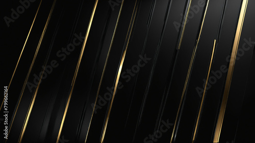 3D abstract wallpaper. Three-dimensional dark golden and black background, Luxury Elegant golden wallpaper. Black and gold background