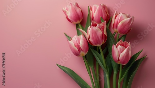  blank card with tulips on pink background  in the style of post-minimalism  animated gifs  light white and white  frontal perspective  delicate textures