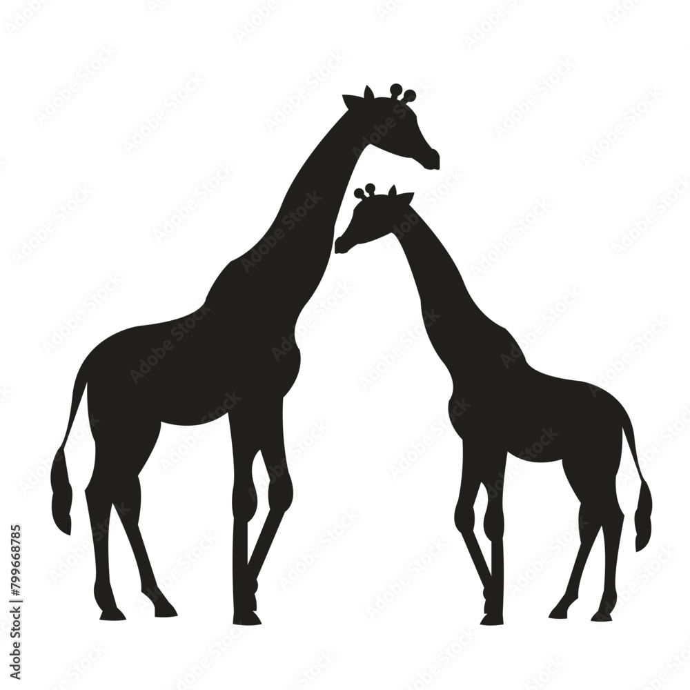 Obraz premium giraffe silhouette vector