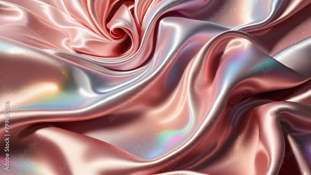 Fototapeta premium Shiny wave rose satin