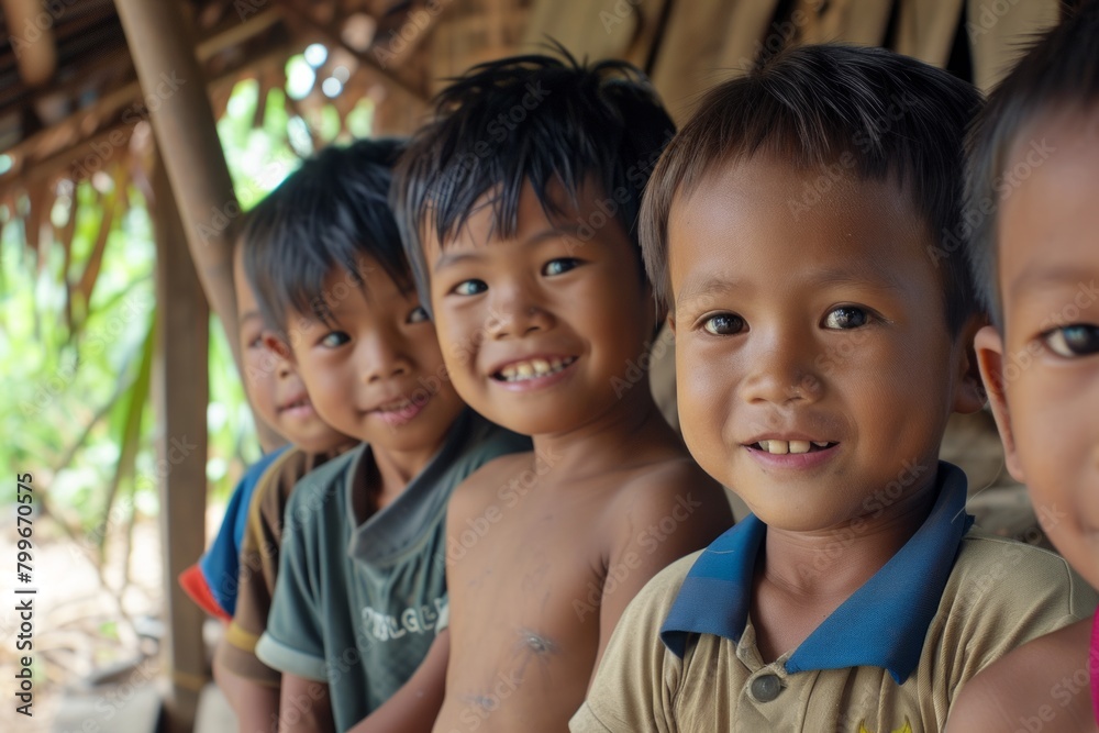 Group of happy asian kids smiling and looking at the camera. Group of happy asian kids smiling and looking at the camera.