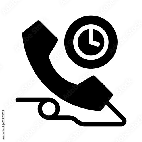 working hours glyph icon