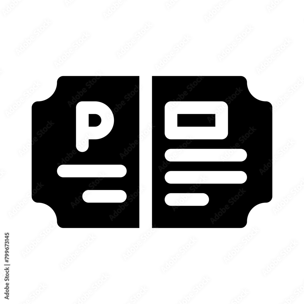 parking ticket glyph icon parking ticket glyph icon