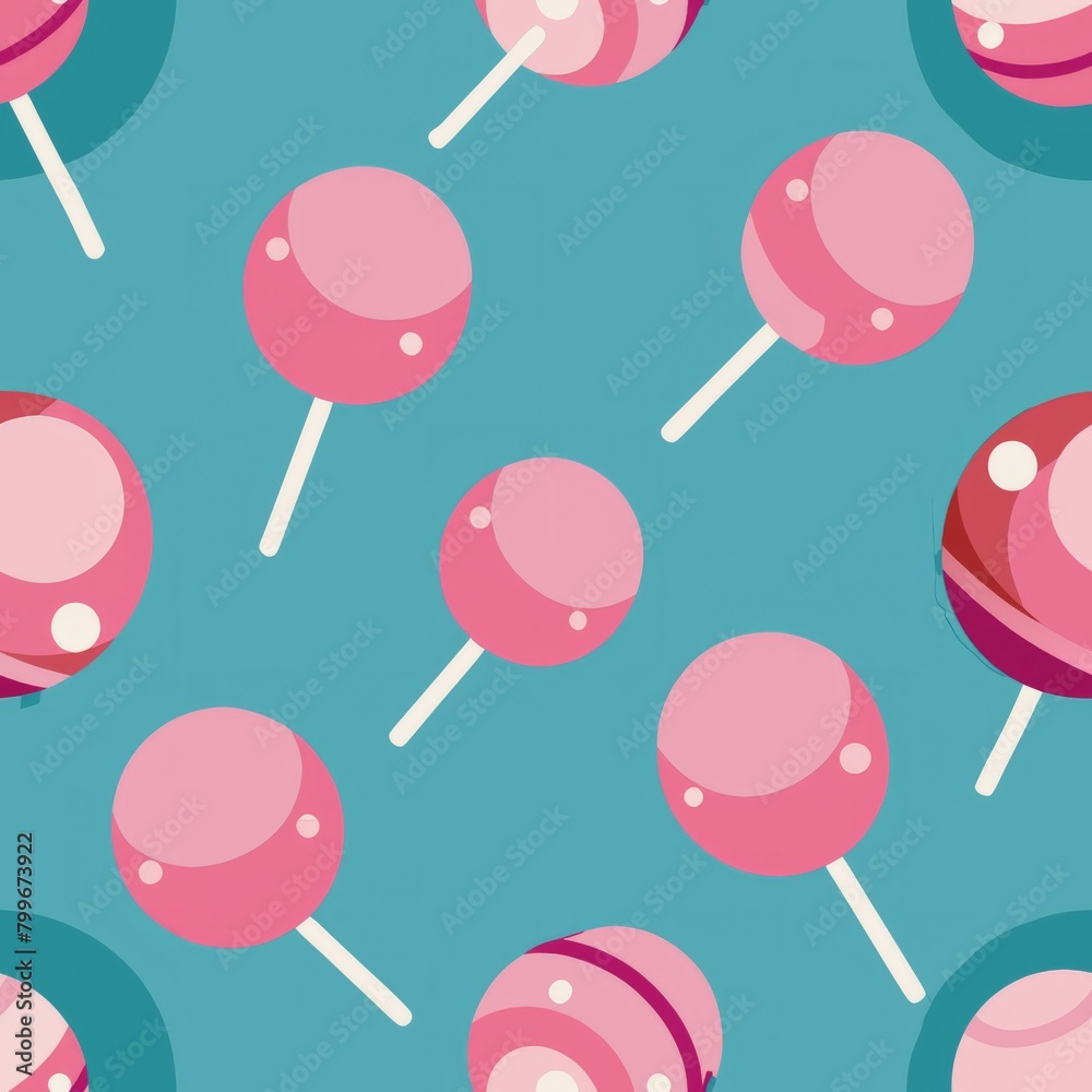 Seamless pattern of mouthwatering bubblegum lollipops perfect for blowing bubbles, Generative AI Seamless pattern of mouthwatering bubblegum lollipops perfect for blowing bubbles, Generative AI