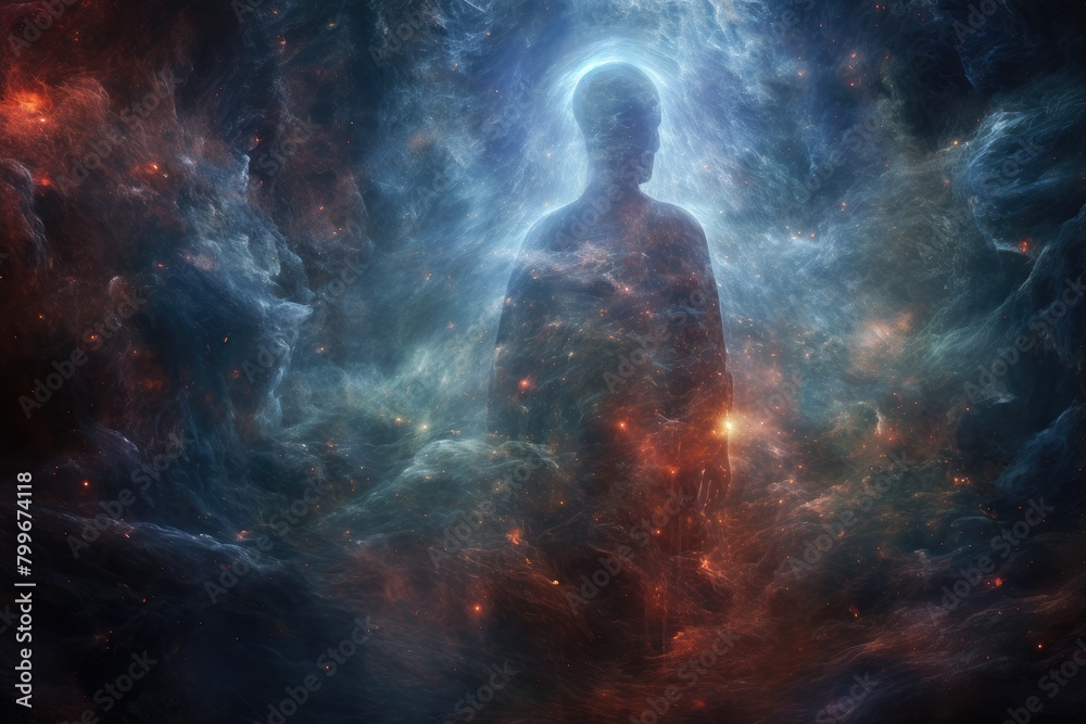 Ghostly Galaxy: A galaxy filled with translucent, ghost-like cosmic entities. Ghostly Galaxy: A galaxy filled with translucent, ghost-like cosmic entities.