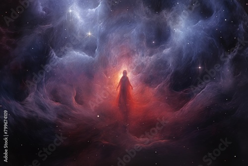 Ghostly Galaxy: A galaxy filled with translucent, ghost-like cosmic entities.