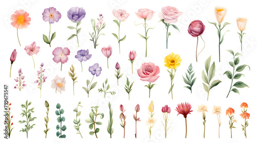 Fototapeta Naklejka Na Ścianę i Meble -  Digital vintage watercolor succulents plant abstract graphic poster web page PPT background