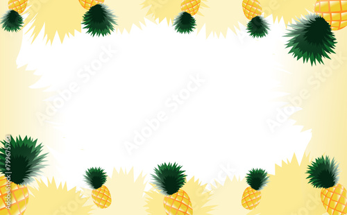 Tropical feeling pineapple frame