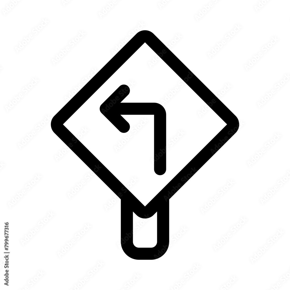 turn left line icon turn left line icon