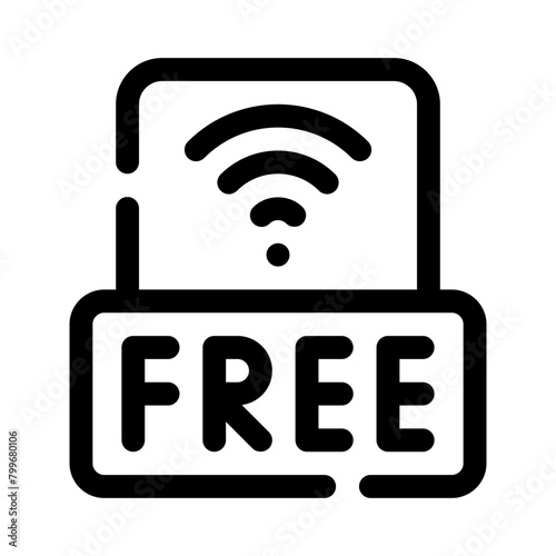 free wifi line icon