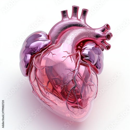 human heart isolated on whi...