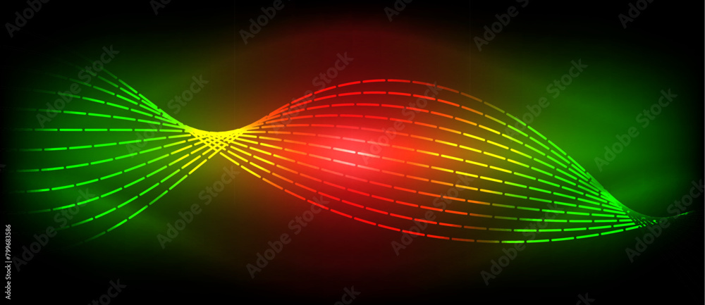 A vibrant visual display of red, green, and yellow waves on a dark background creates a colorful and dynamic artistic effect reminiscent of automotive lighting and lens flare A vibrant visual display of red, green, and yellow waves on a dark background creates a colorful and dynamic artistic effect reminiscent of automotive lighting and lens flare