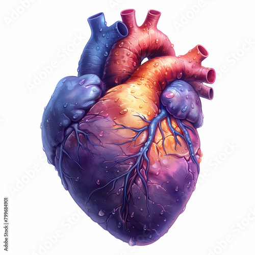 human heart isolated on white background photo