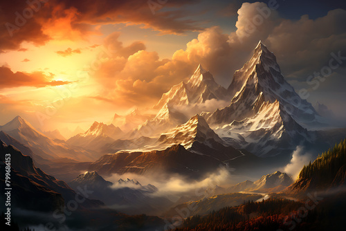 sunrise in the mountains © Usama