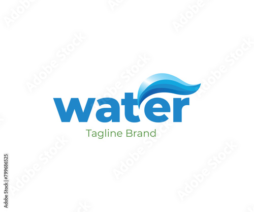 Water brand logo icon design template