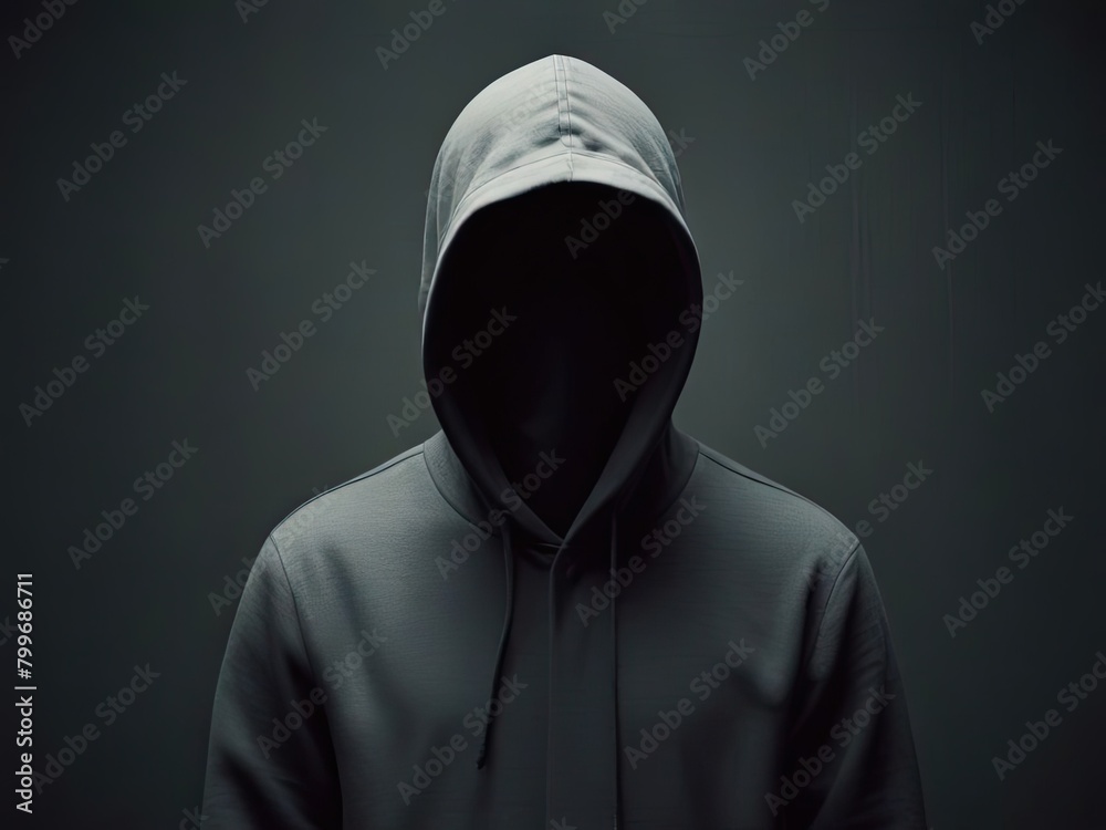 A faceless man on a gray background. A faceless man on a gray background.