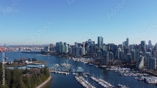 360 drone aerial over stanley park vancouver