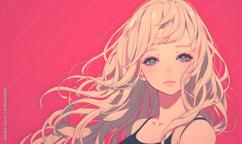 anime style. Long-haired young anime woman, Generative AI anime style. Long-haired young anime woman, Generative AI