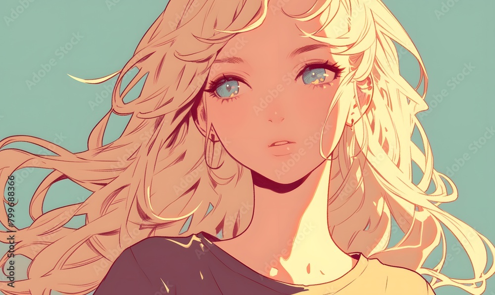 anime style. Long-haired young anime woman, Generative AI anime style. Long-haired young anime woman, Generative AI
