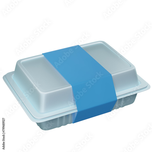 Food Plastic Container Mockup on White Backround and Isolated

