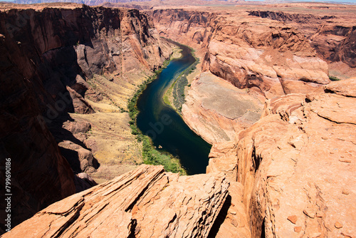 Colorado river on Horseshoe Bend Trail Arizona. National Park, Arizona. Canyon desert panoramic view landscape.