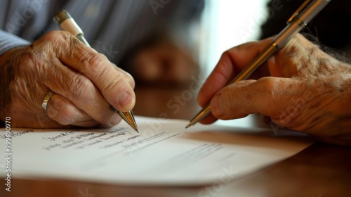 Older Man Completing Signature on Significant Legal Documentation per Guidance