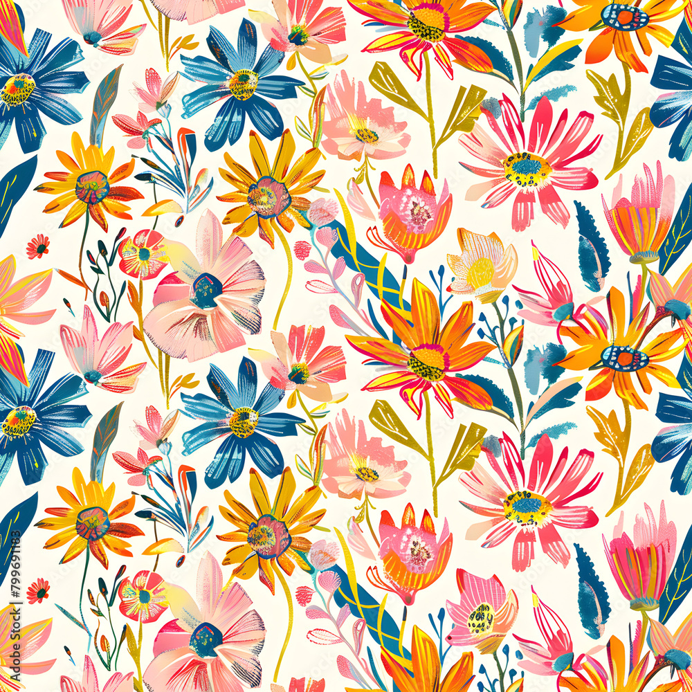 seamless pattern with flowers ai gerntive seamless pattern with flowers ai gerntive