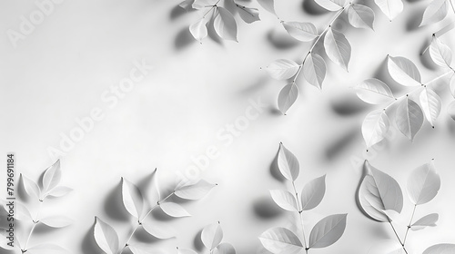 abstract design of tree leaves on plain white surface