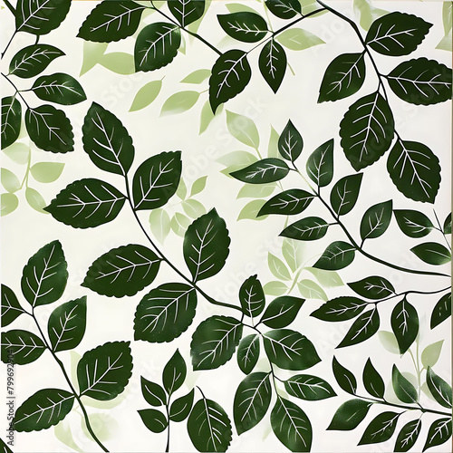 abstract pattern of green foliage on isolated background