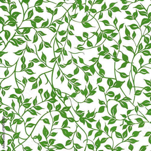 abstract pattern of green foliage on isolated background