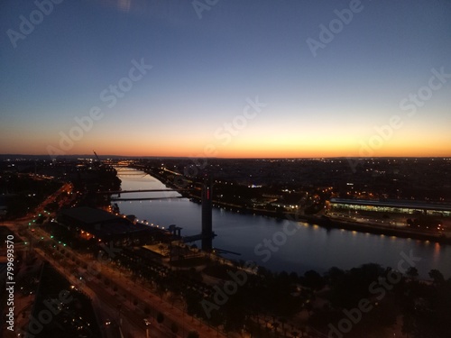 Aerial view of the river Guadalquivir, seville, andalusia, spain