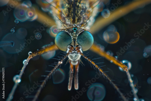 Extreme macro of mosquito, Mosquito, close-up of mosquito, mosquito under microscope © Thomas Parker
