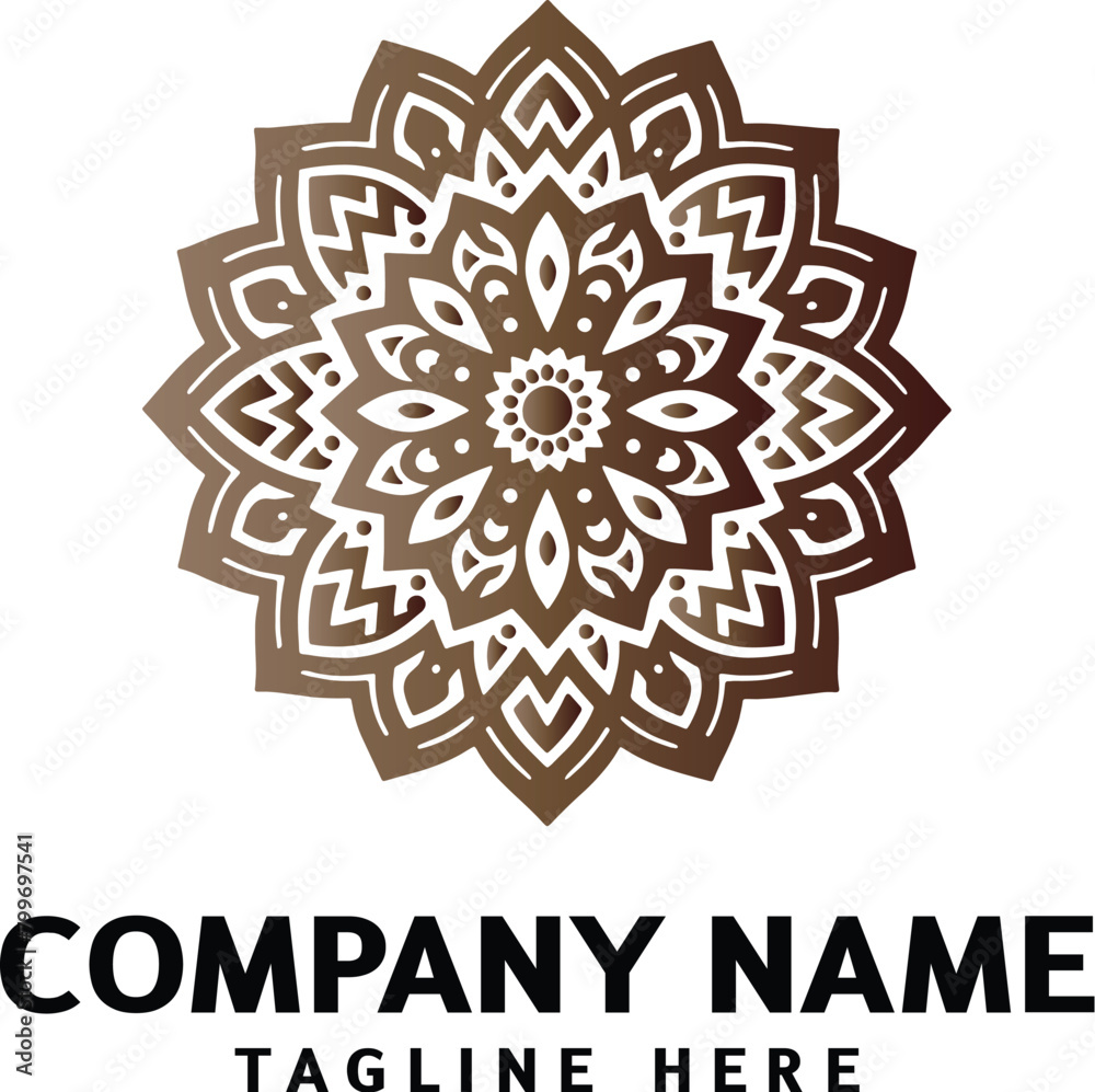 Mandala logo design. Abstract beauty Mandala. Floral ornament. Decorative circle ornament style Mandala logo design. Abstract beauty Mandala. Floral ornament. Decorative circle ornament style
