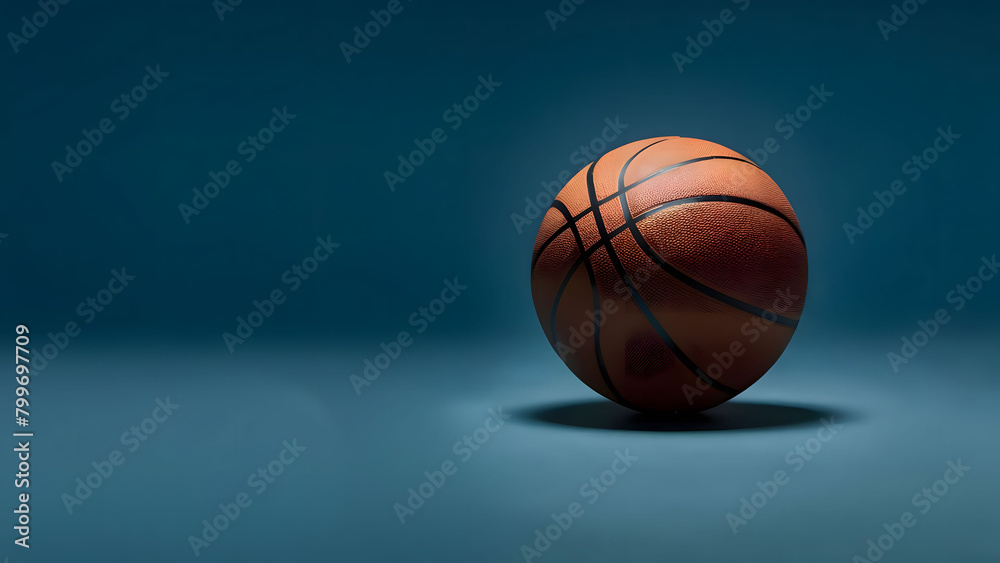 Basketball ball over blue background