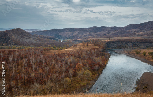 Autumn natural scenery of Aershan in Hulunbuir, Inner Mongolia, China photo