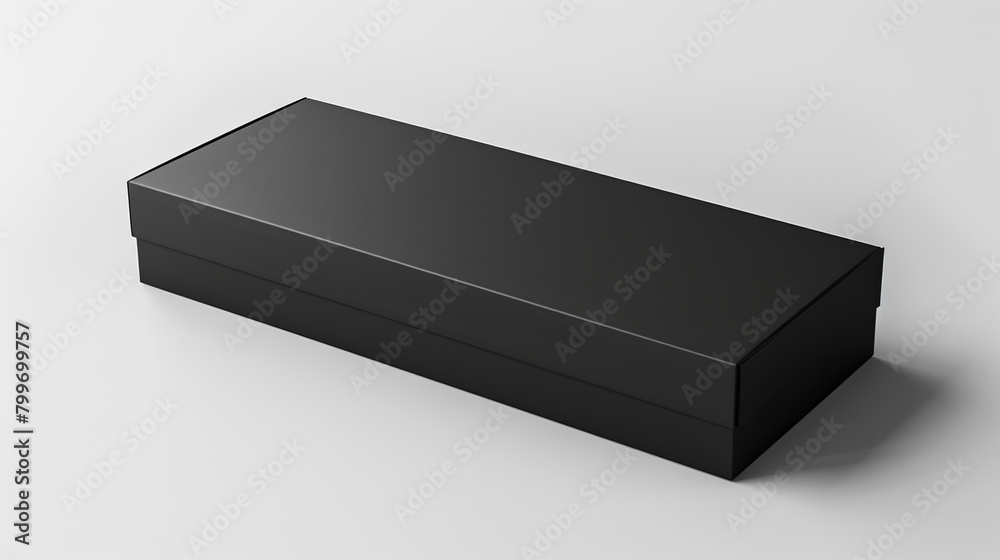 Naklejka premium Elegant black gift on white background created with Generative Ai technology 