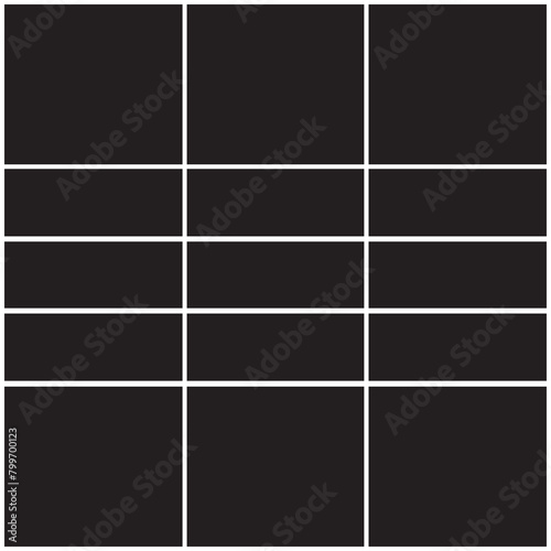 White frames with black background. Abstract background photo collage